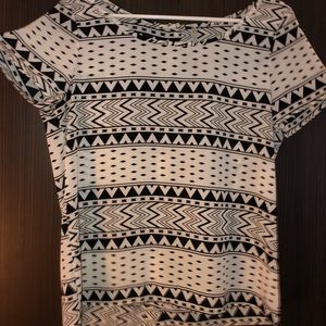 Black and white Aztec top
